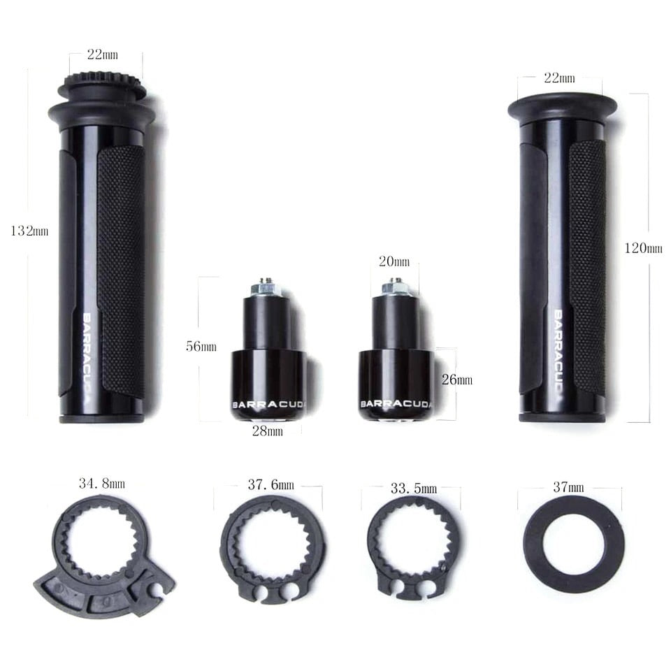 BARRACUDA 7/8" 22MM Universal Street&&Racing CNC aluminum Motorcycle Handle bar CAPS / Handlebar Grips