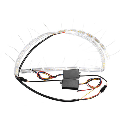 2Pcs Switchback Car Flexible LED Strip Light DRL Sequential Flow Turn Signal Lamp 3 Colors