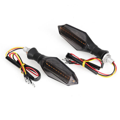 Running LED Motorcycle Turn Signal Indicators With Amber Flowing Light Blue Back Lights