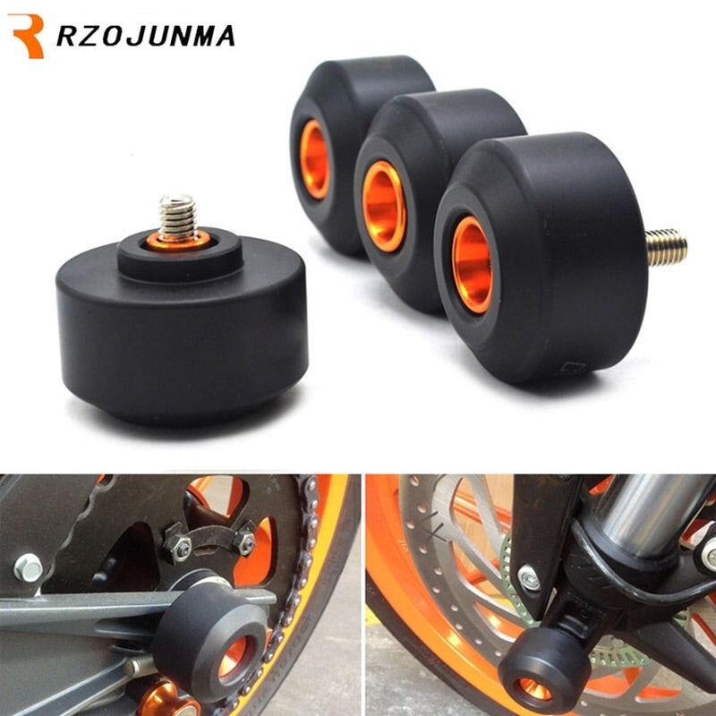 KTM RC 125 200 250 390 DUKE Motocycle Accessories Front & Rear Fork Wheel Protector Crash Sliders Cap Pad