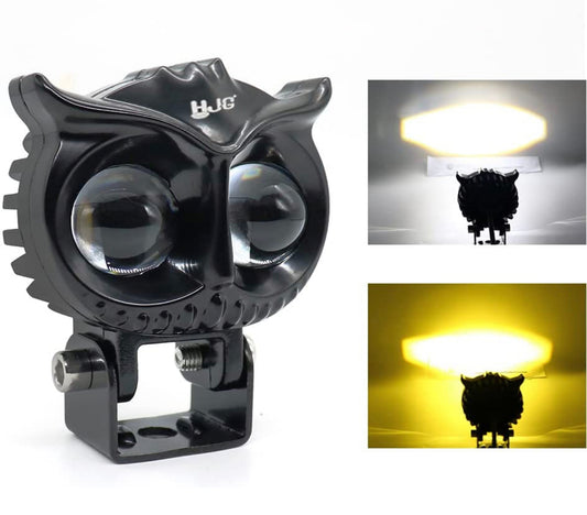 OWL Shape HJG Fog Yellow-White light with Flashing Low & High Beam for universal vehicles 9V-60V 40W