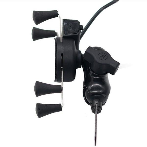 Motorcycle Phone GPS Holder X-Style USB Charger Power Outlet Socket