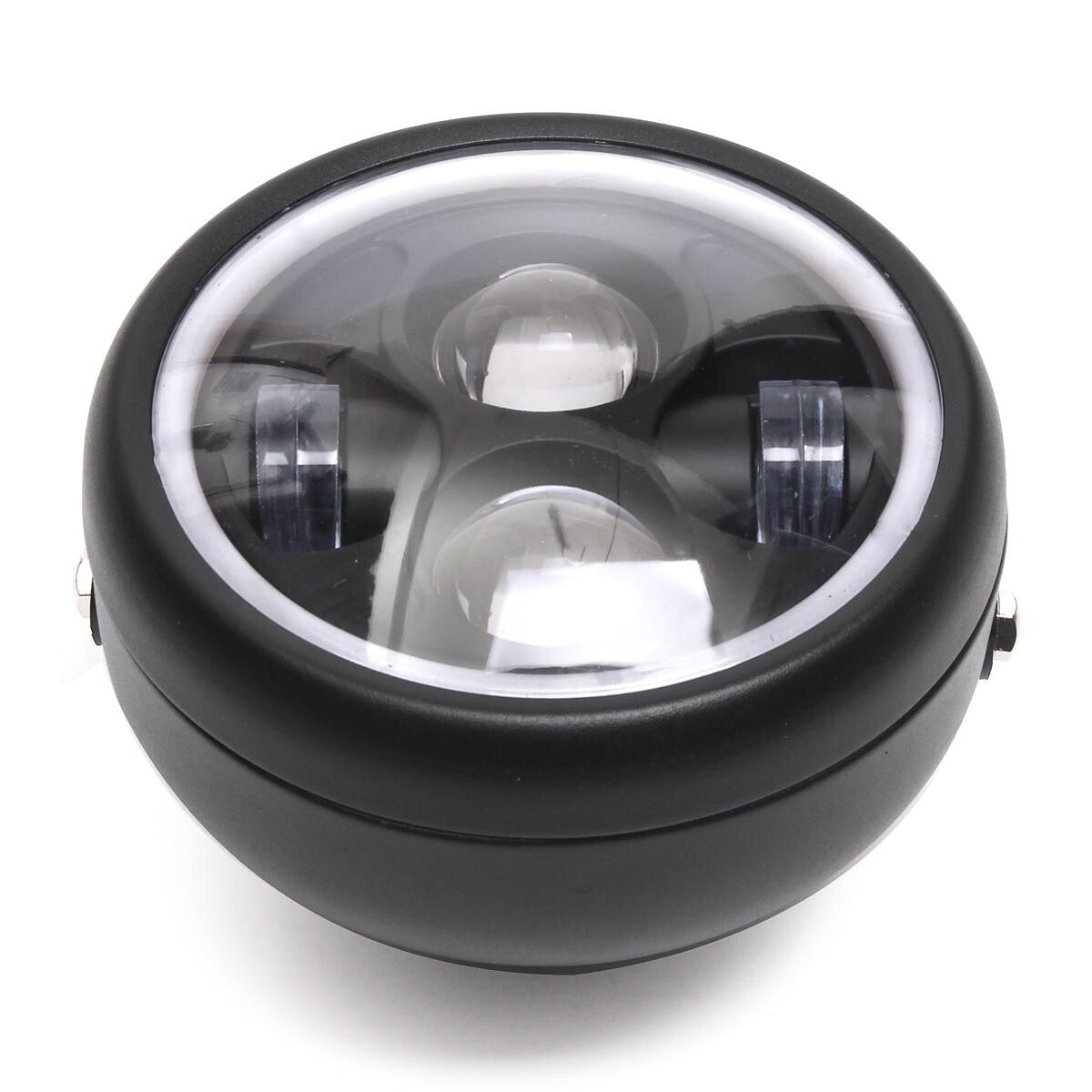 16cm/6.5" Motorcycle LED Headlight HeadLamp Bulb for Harley Sportster Cafe Racer Bobber Motor HeadLamp Bulb DRL With Angel Ring