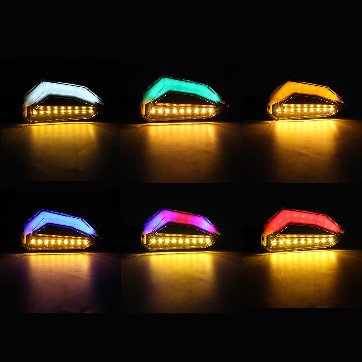 monster eye type 2 Pair 12V Universal Motorcycle LED Tail lights Brake Lights Turn Signal Indicator Lights - Yellow
