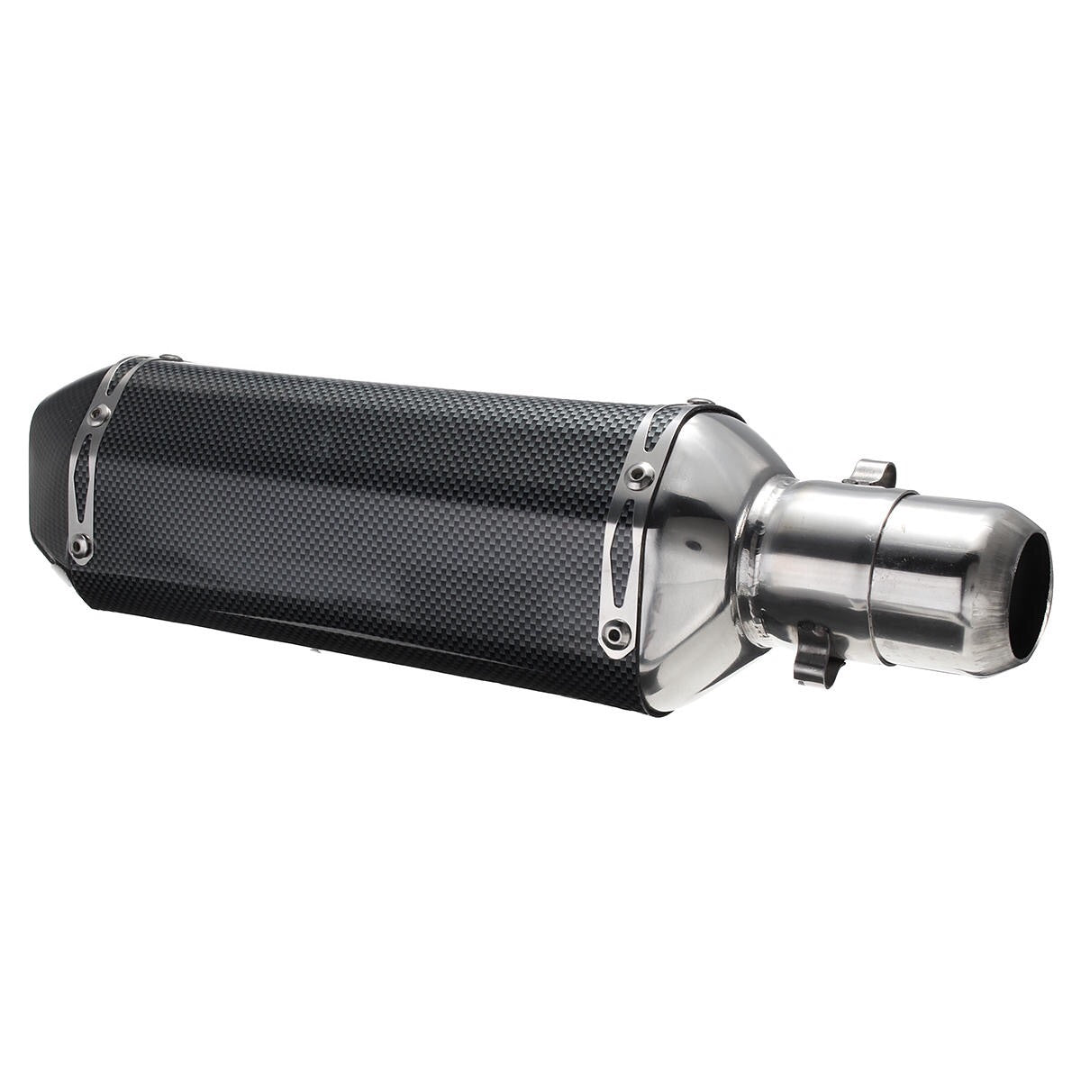 38-51mm Universal Stainless Steel Motorcycle Carbon Fiber Exhaust Muffler Pipe - Big