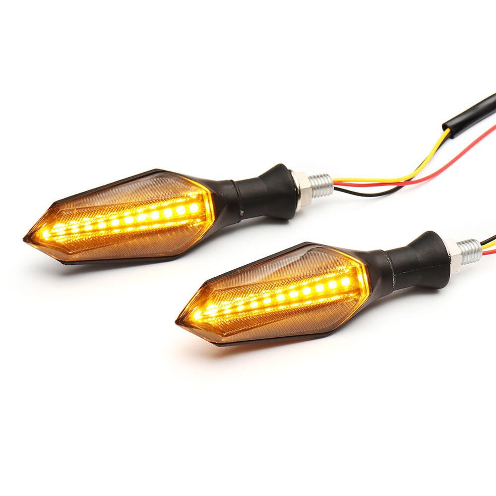 Running LED Motorcycle Turn Signal Indicators With Amber Flowing Light Blue Back Lights
