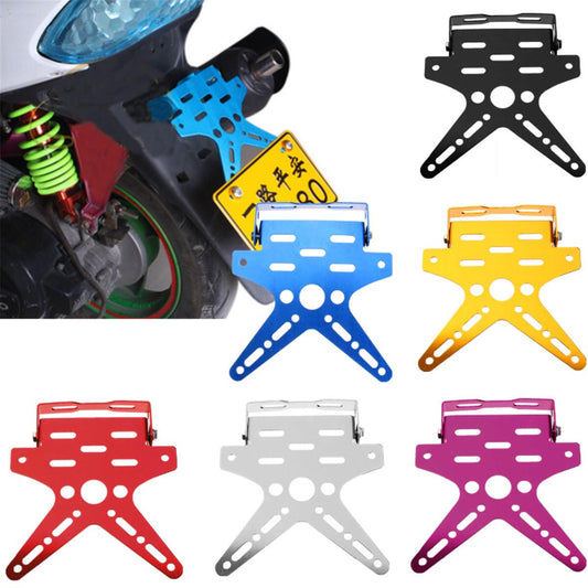 Universal X-Tailtidy Motorcycle License Plate Holder Aluminum Alloy Mount Bracket Adjusted Number Plate Holder - Black