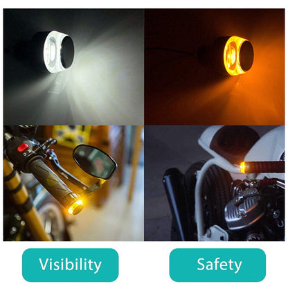 Motorcycle DRL/Turn Signal LED, Light Blinker, Indicator Handle Bar End Universal Fitment for All Bike