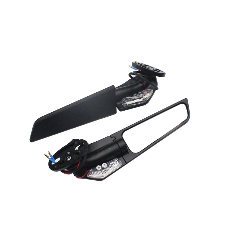Led Indicator Adjustable Stealth Winglet Mirror For All Fairing Bikes ...