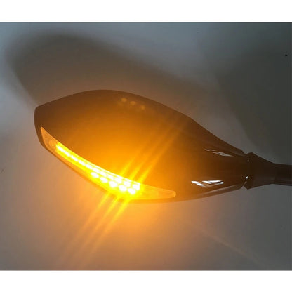 Universal Turn Signal Motorcycle Mirrors With LED Indicator Arrow