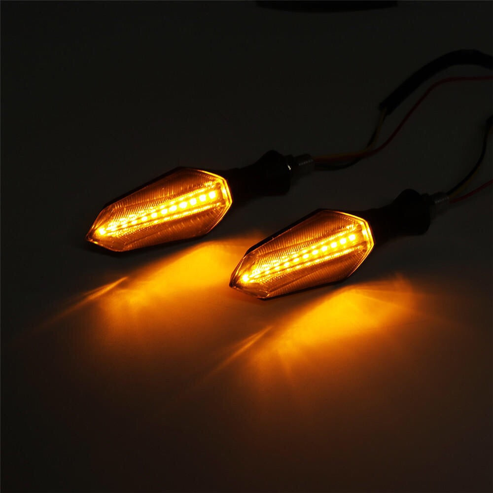 Running LED Motorcycle Turn Signal Indicators With Amber Flowing Light Blue Back Lights