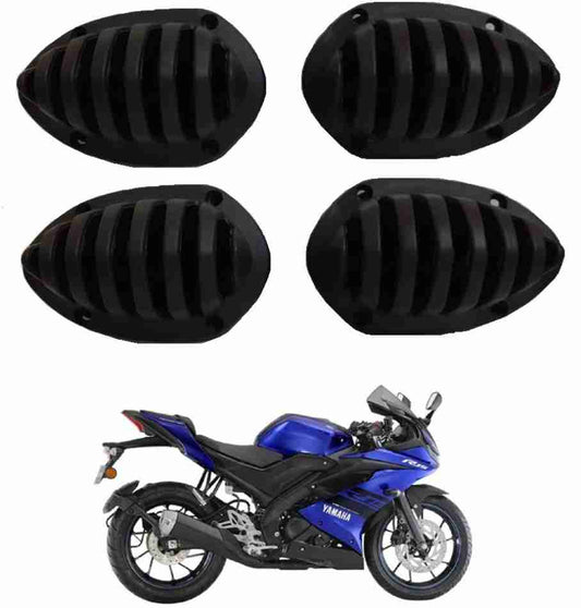  Indicator Grill Set for Yamaha R15 FZ/FZS/FZ-FI/FZ-16 (Set of 4 PCs, Black)